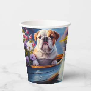 English Bulldog on a Paddle: A Scenic Adventure Paper Cups