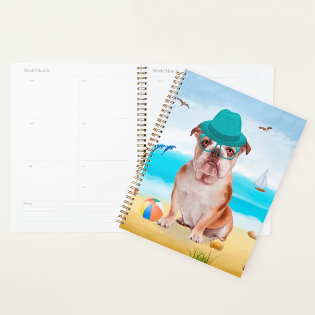 English Bulldog on Beach Planner (Display)