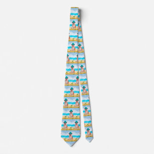 English Bulldog on Beach Tie