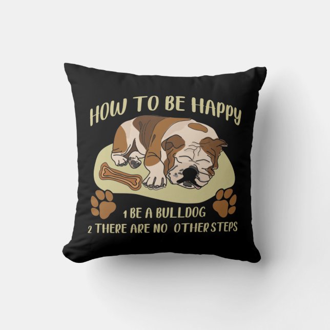 English Bulldog Owner Funny Animal Dog Lover Cushion (Front)