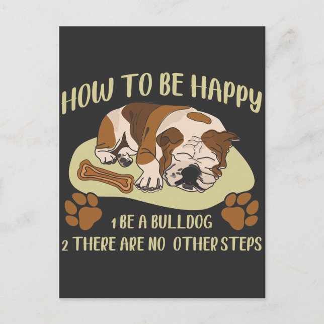 English Bulldog Owner Funny Animal Dog Lover Postcard (Front)