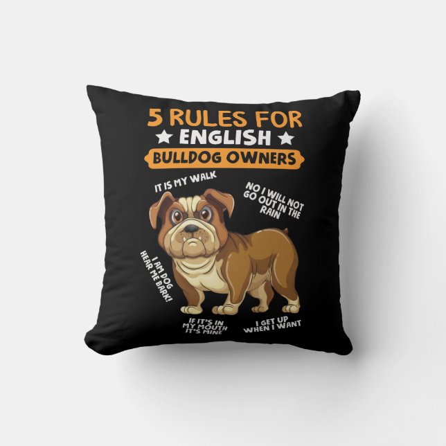 English Bulldog Owner Humorous Pet Dog Lover Cushion (Front)