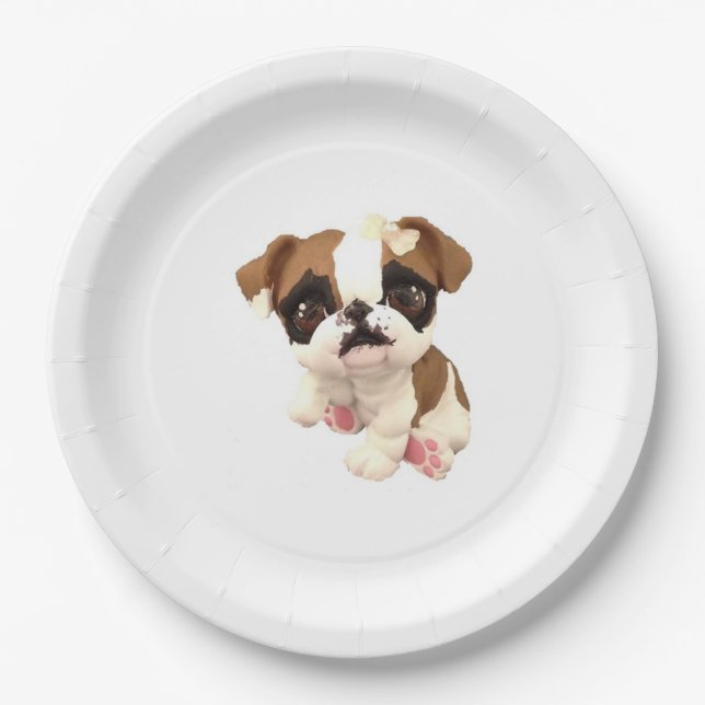 English Bulldog Paper Plate (Front)