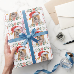 English Bulldog Pattern Christmas Wrapping Paper