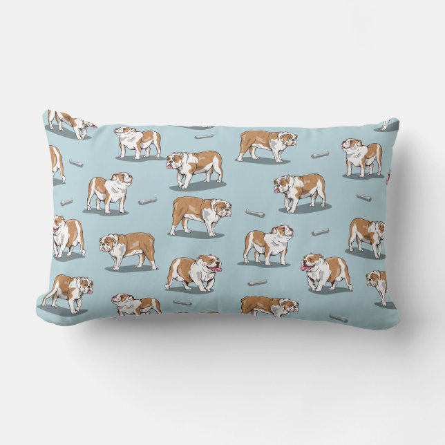 English bulldog pattern lumbar cushion (Front)