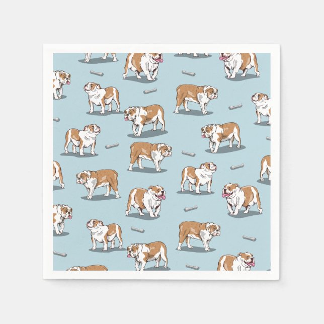 English bulldog pattern napkin (Front)
