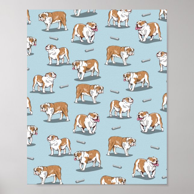 English bulldog pattern poster (Front)