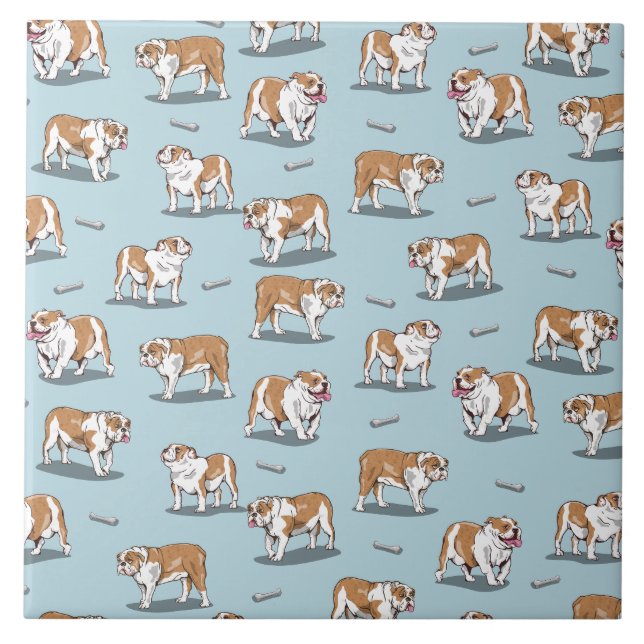 English bulldog pattern tile (Front)