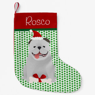 English Bulldog Personalised Small Christmas Stocking