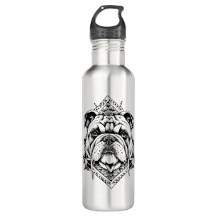 English Bulldog Pet Animal Nature Illustration Art 710 Ml Water Bottle