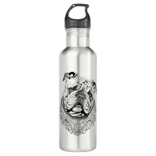 English Bulldog Pet Animal Nature Illustration Art 710 Ml Water Bottle