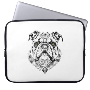English Bulldog Pet Animal Nature Illustration Art Laptop Sleeve