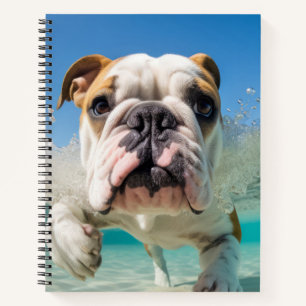 English Bulldog Pet Dog Animal Fun Play Notebook