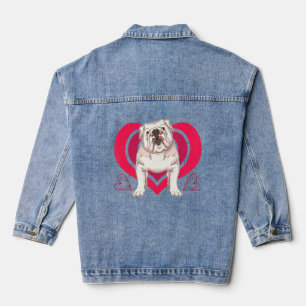 English Bulldog  Pet Dog Owner Heart English Bulld Denim Jacket
