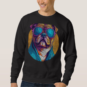 English Bulldog Portrait Illustration For Dog Love Sweatshirt