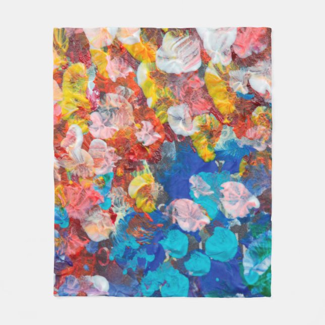 english bulldog portrait intellectual artart,graff fleece blanket (Front)