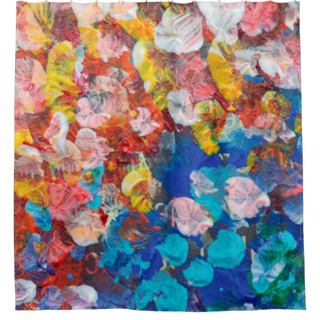 english bulldog portrait intellectual artart,graff shower curtain (Front)