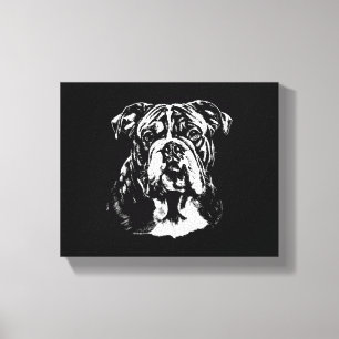 English Bulldog Portrait Minimalist Apparel Canvas Print