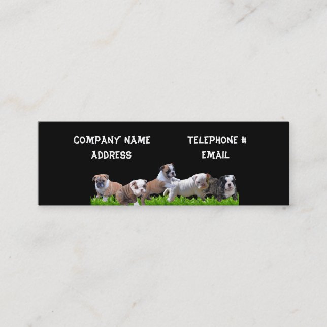 English Bulldog Products Mini Business Card (Front)