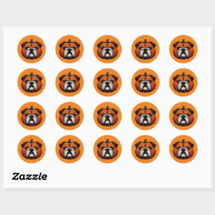 English Bulldog Pumpkin - Halloween Dog Classic Round Sticker