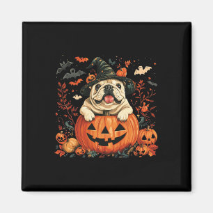 English Bulldog Pumpkin Halloween Thanksgiving Men Magnet