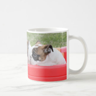 English Bulldog Puppies in a Wagon Coffee Mug