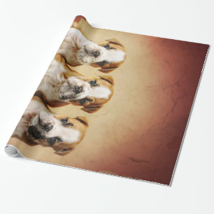English Bulldog Puppies Really Cute Wrapping Paper