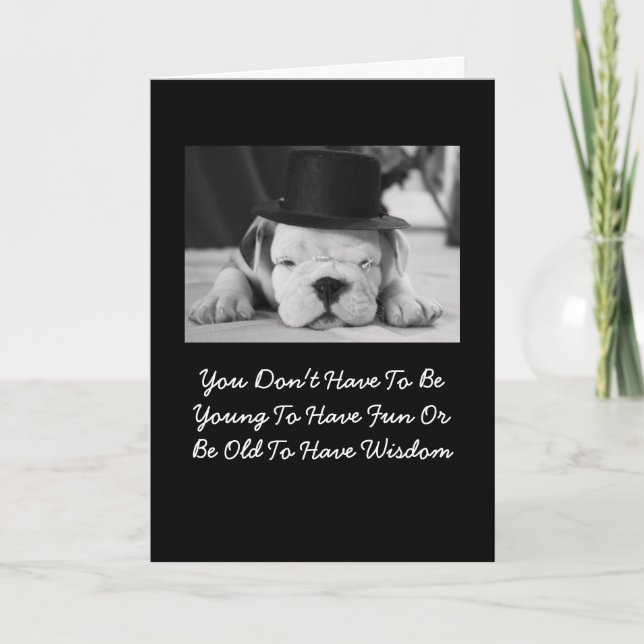 English Bulldog Puppy Birthday Card (Front)