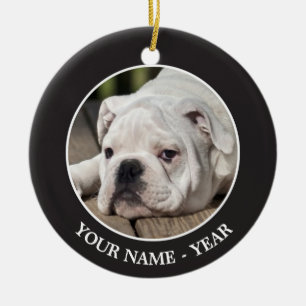 English Bulldog Puppy Ceramic Tree Decoration