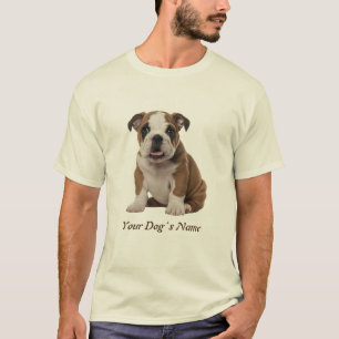English Bulldog Puppy Colour Silohuette  T-Shirt