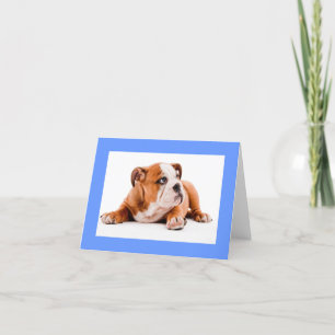 English Bulldog Puppy Dog Blank Note Card