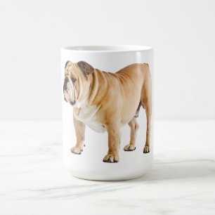 English Bulldog Puppy Dog Blue Love Hearts Coffee Mug