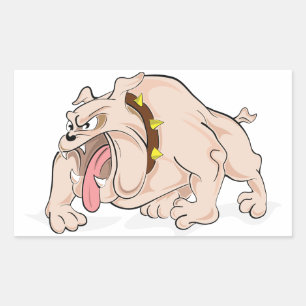 English Bulldog Puppy Dog Cartoon Sticker / Label