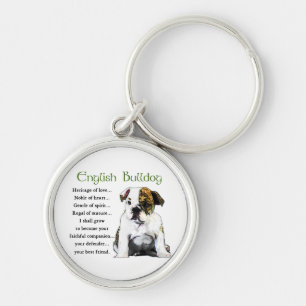 English Bulldog Puppy Heritage of Love Key Ring