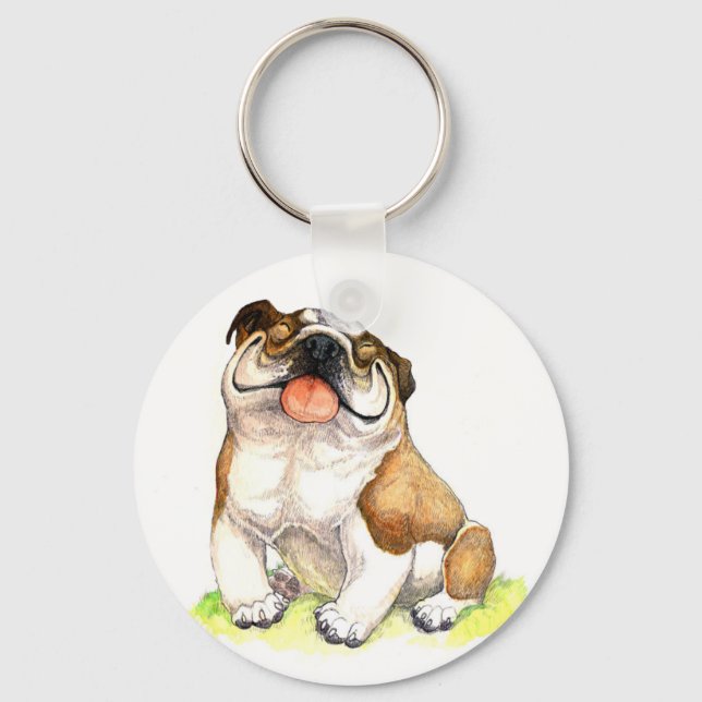 English Bulldog Puppy  Key Chain (Front)
