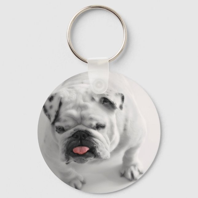 English Bulldog Puppy Key Ring (Front)