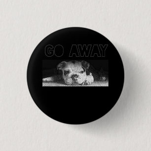 English Bulldog Puppy Social Distancing Go Away 3 Cm Round Badge