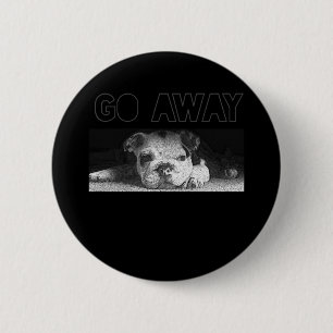 English Bulldog Puppy Social Distancing Go Away 6 Cm Round Badge