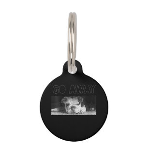 English Bulldog Puppy Social Distancing Go Away Pet Tag