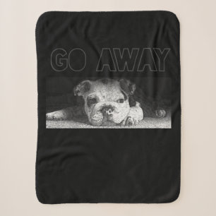 English Bulldog Puppy Social Distancing Go Away Sherpa Blanket
