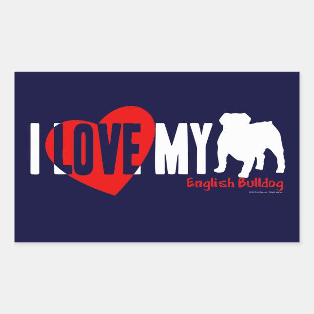 English Bulldog Rectangular Sticker (Front)