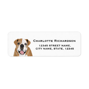 english bulldog return address label return
