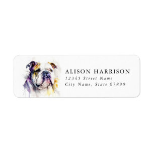 English Bulldog Return Address Labels