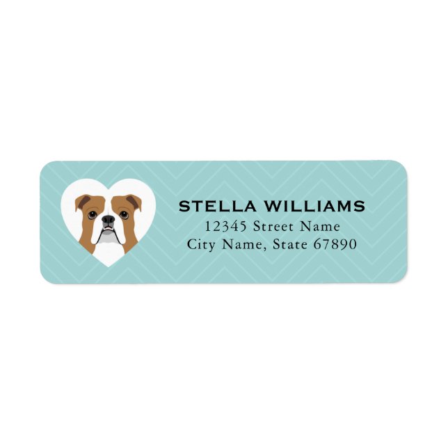 English Bulldog Return Address Labels (Front)