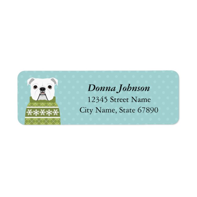 English Bulldog Return Address Labels (Front)