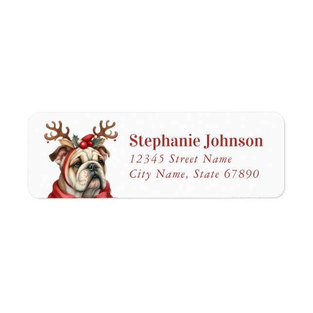English Bulldog Return Address Labels (Front)
