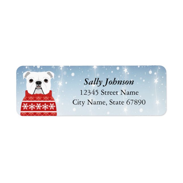 English Bulldog Return Address Labels (Front)