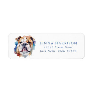 English Bulldog Return Address Labels