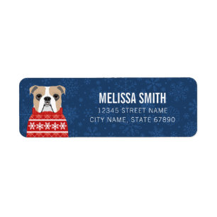 English Bulldog Return Address Labels