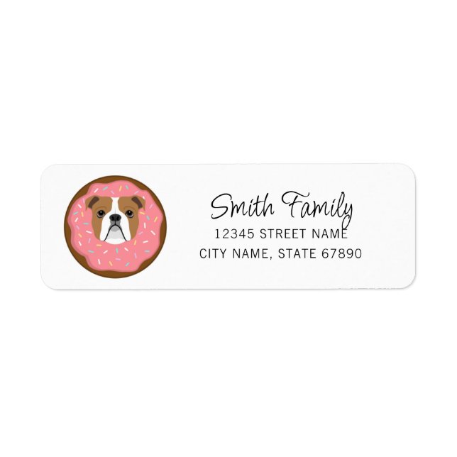 English Bulldog Return Address Labels (Front)